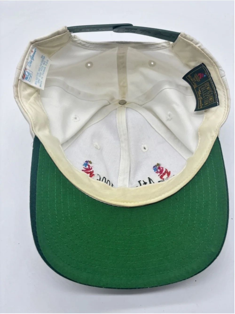 The Game Hat Atlanta 1996 Olympics Men OSFA White Green Snapback Vintage 90s